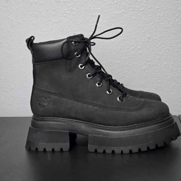 Timberland Sky 6" Lace-up Boots Womens 7 Black Nubuck - Picture 13 of 13